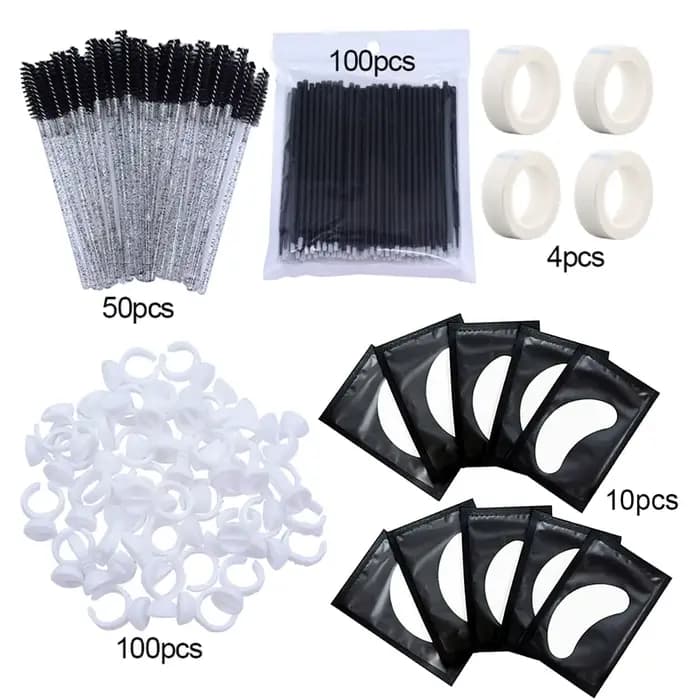 Ensemble d'outils d'extension de cils, 264 pièces, Micro brosses à cils, bande adhésive, porte-annea