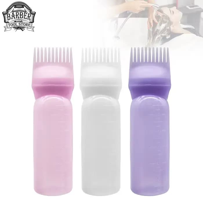 Bouteille applicateur d'huile capillaire pour Salon de coiffure, 3 couleurs, peigne de teinture prof