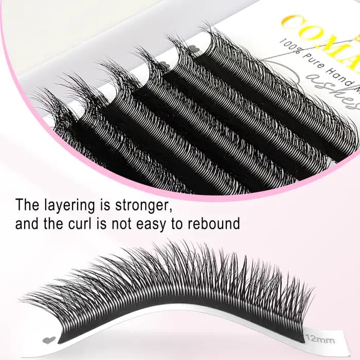 CoMango 5D fox YY shape eye lashes extension C/D curl professional black fox eye style lash high qua