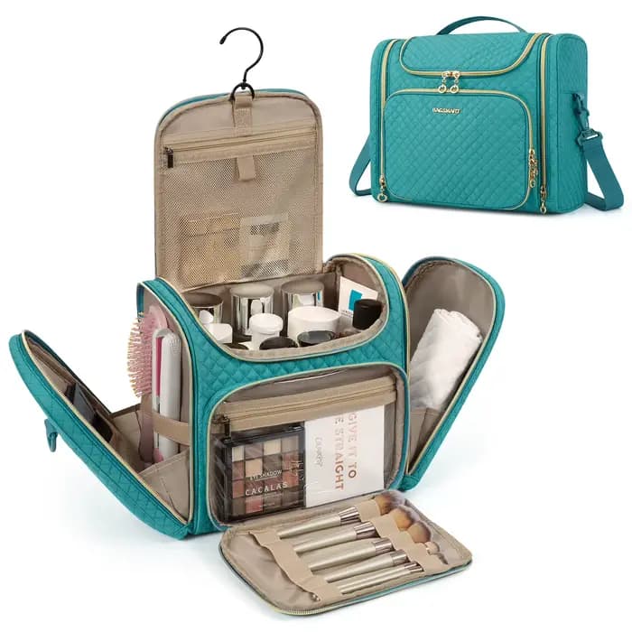 BAGSMART Trousse de maquillage pour femme, trousse de toilette de grande capacité, résistante à l'ea