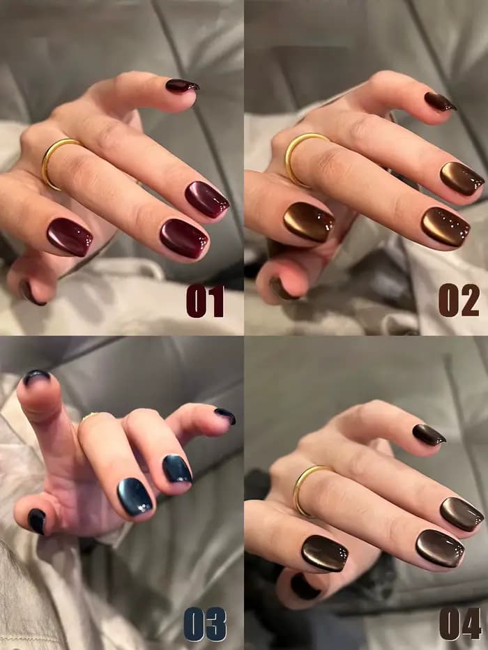 MIANEL 12ML Vernis à ongles gel effet œil de chat Hibiscus Violet, super blanchissant, perles de ver