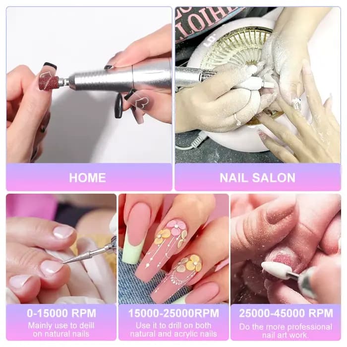 Perceuse à ongles électrique Rechargeable 45000 tr/min, perceuses à ongles professionnelles pour ver