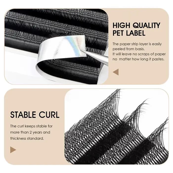 MASSCAKU vente en gros C/D Curl Faux vison préfabriqué Volume Fans cils individuels moelleux 6D 7D 8
