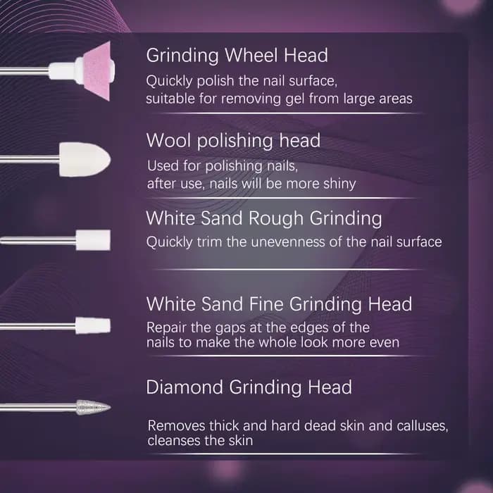 LINMANDA-Kit de perceuse à ongles électrique professionnelle, ensemble de limes à ongles sans fil po