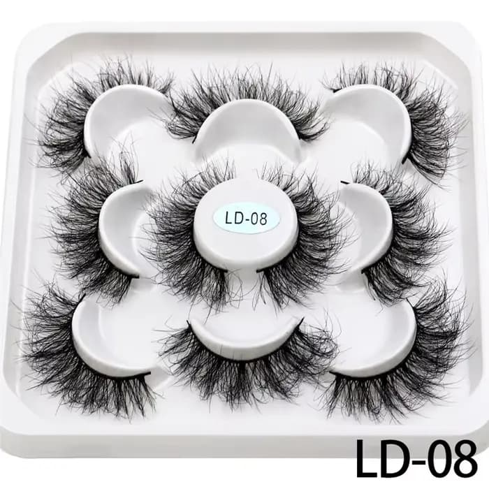 Nouveau 5 paires 15-25mm 3D cils de vison en gros faux cils naturels, Extension de cils en gros en v