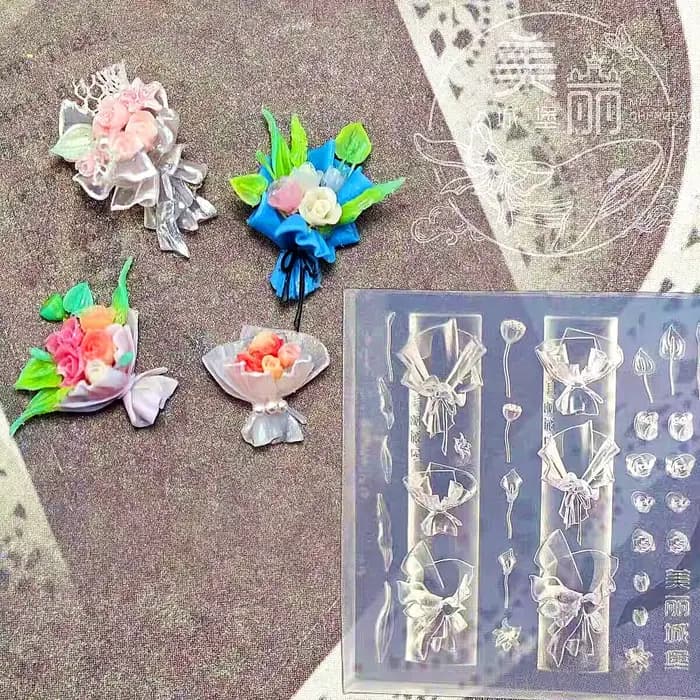 1pc Rose tulipe Lotus 3D acrylique moule muguet Nail Art décorations ongles bricolage conception Sil