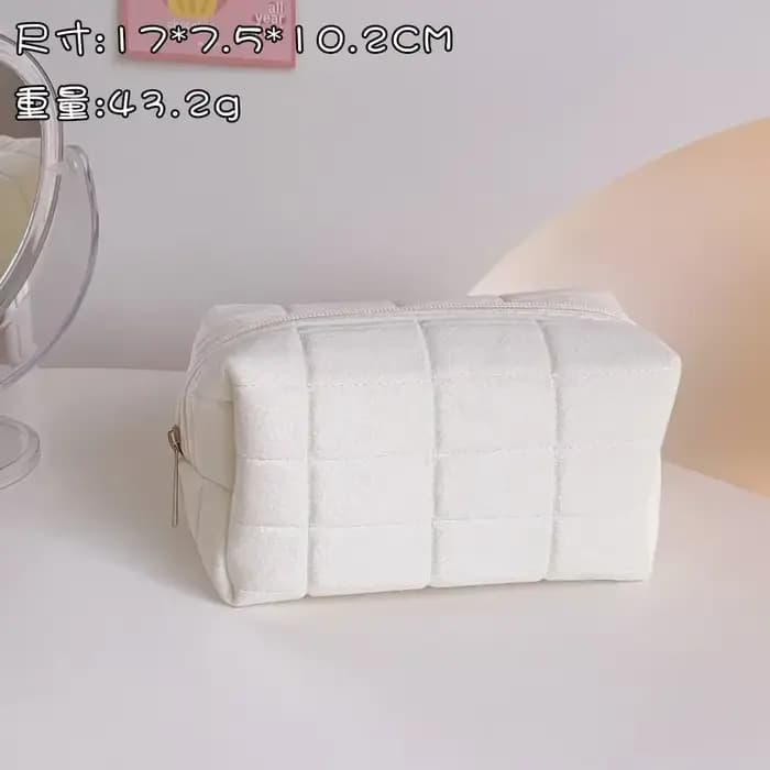 Sacs de maquillage en fourrure pour femmes, sac à cosmétiques de voyage souple, étui de rangement mi