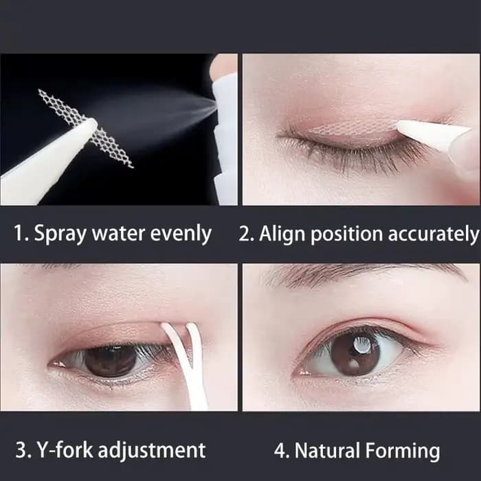 Bande adhésive double pli furtive pour paupières, 480 pièces, autocollant en Fiber de dentelle, rayu