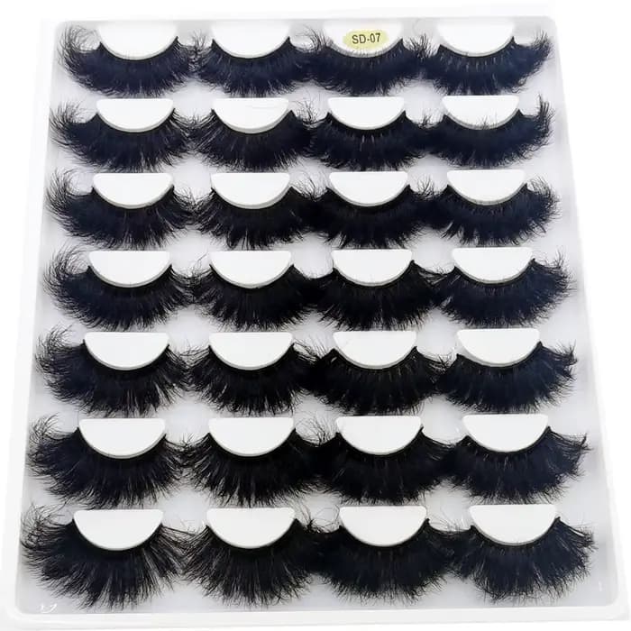 HBZGTLAD 14 paires de cils 25mm Faux cils de vison longue durée cils de vison moelleux Volume dramat
