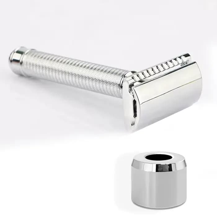 JOKMAE 07TS rasoir de sécurité en acier inoxydable pour homme avec support Double lame support Base