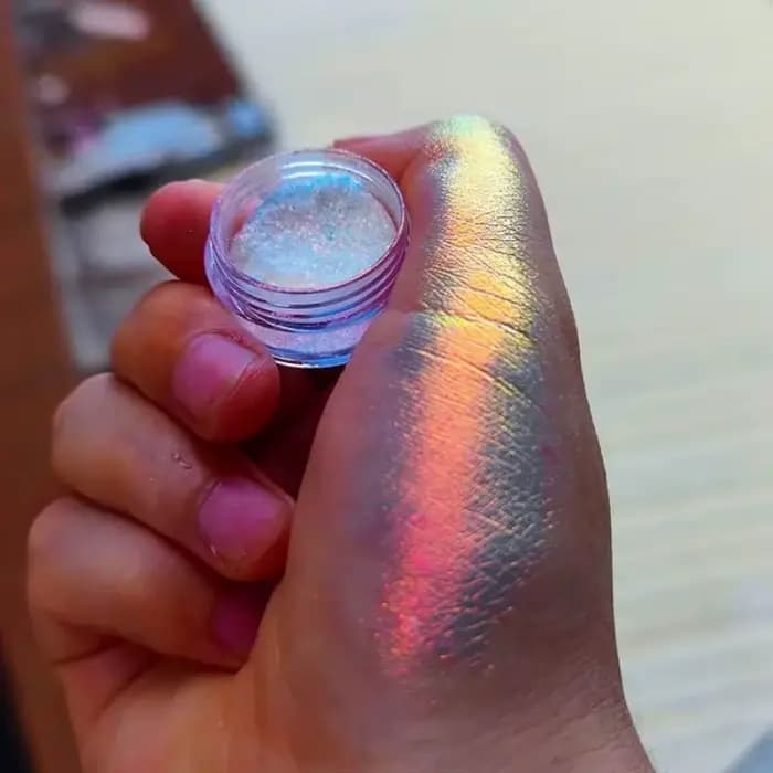 Poudre de miroir holographique caméléon fantôme, 35 couleurs, Net1-2g, miroir magique coloré, poudre