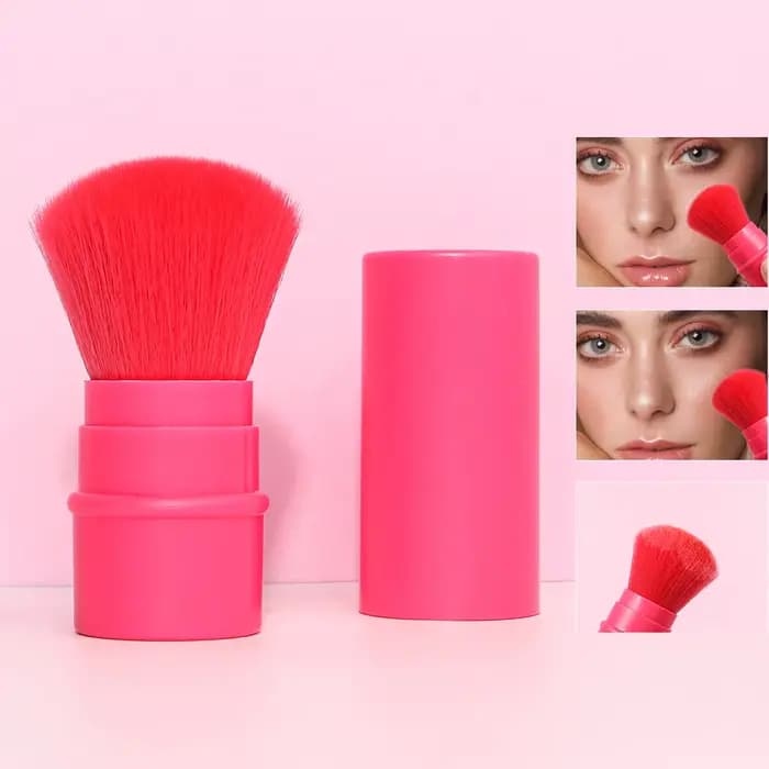 Pinceau de maquillage rétractable, pinceau à poudre doux pour le blush, pinceau de maquillage Portab