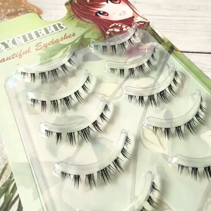 5 paires de cils inférieurs épais bande transparente sous les cils cils inférieurs doux à la main Ma