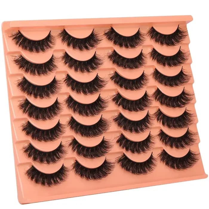 14 paires de faux cils d'aspect naturel, épais et moelleux, en Faux vison, Pack de cils œil de chat