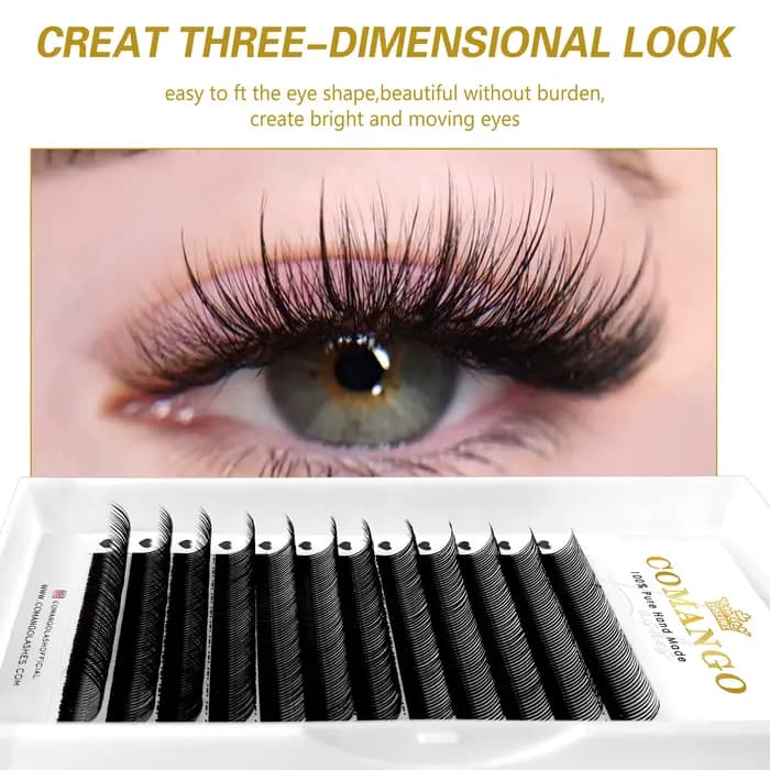 CoMango 5D Flora cils 0.07mm facile ventilateur Extensions de cils en gros Volume préfabriqué 12 ran