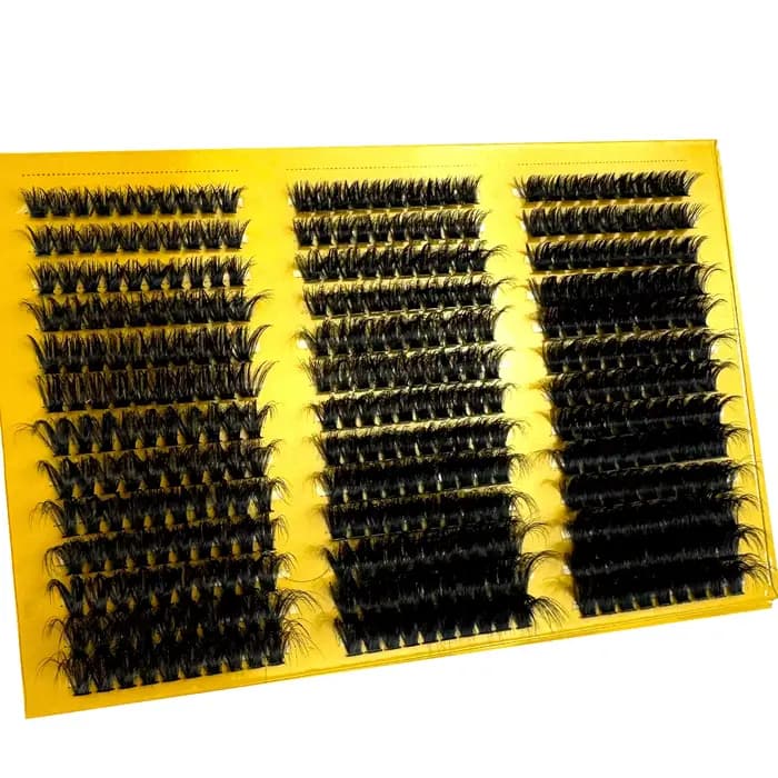 Cils individuels en éventail 5D, épais et moelleux, courbure C/D, effet naturel, 290 éventails, 60+8