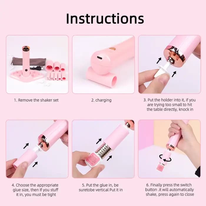 Agitateur de colle à cils Portable, dispositif de réveil électrique avec Charge Usb pour vernis à on