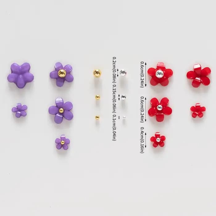 Breloques en forme de fleur à cinq pétales, perles en acier, taille mixte, biscuits boule or/argent,