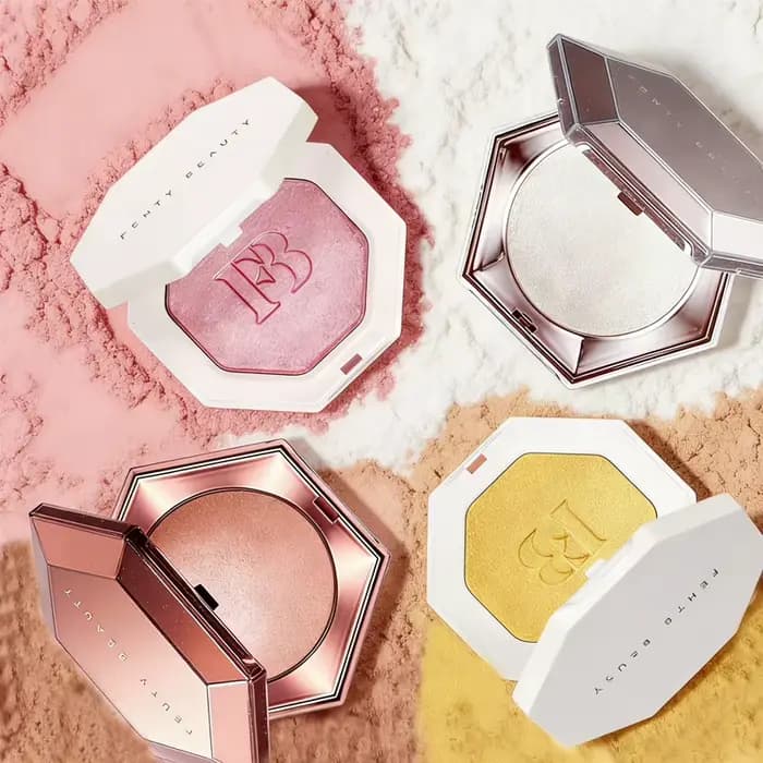 Fenty Beauty Poudre corporelle 3D diamantée bicolore haute brillance, éclaircissante pour le visage,
