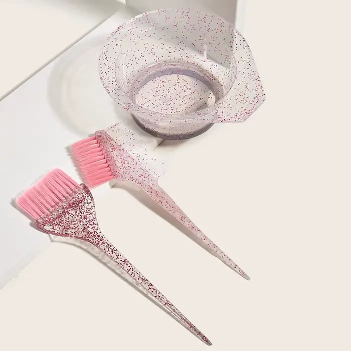Ensemble de pinceaux de coloration pour cheveux, bol en cristal brillant, bol de mélange facile à ne