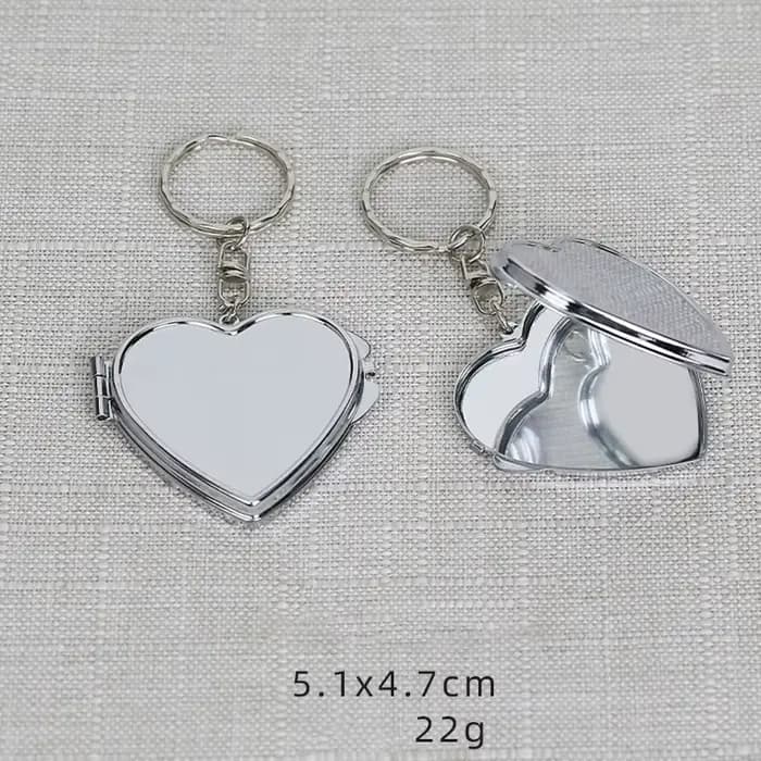 Miroir en forme de cœur, porte-clés en métal, miroir cosmétique en forme de cœur pour maquillage, vo