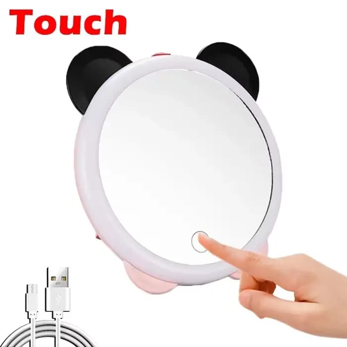 Miroir de Maquillage Rotatif à 360 ° avec Lumière LED, Outil de Grossissement Éclairé, Flexible, Mur