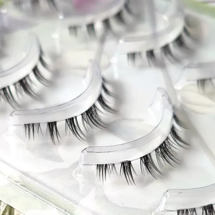 5 paires de cils inférieurs épais bande transparente sous les cils cils inférieurs doux à la main Ma