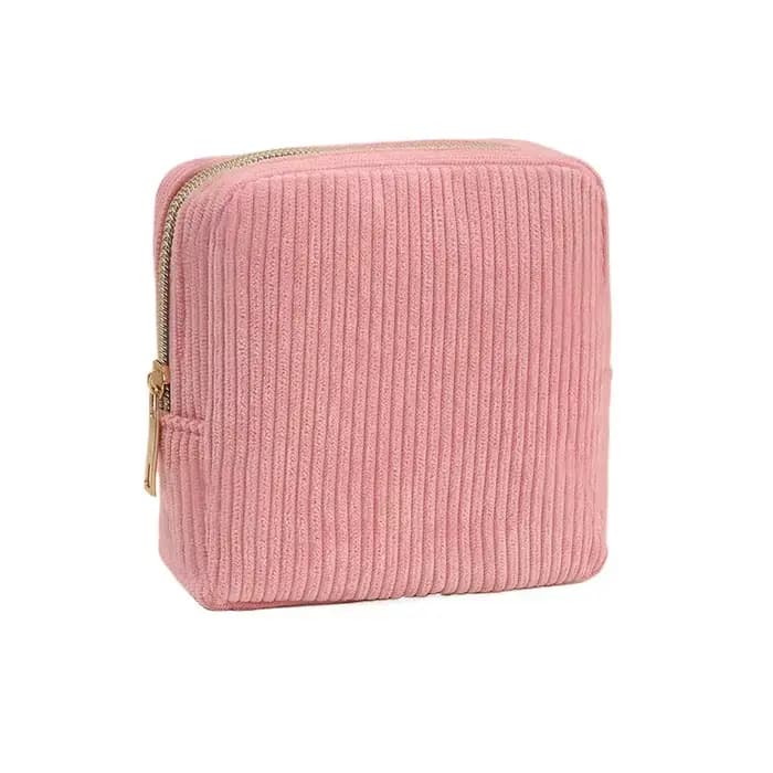 Petit sac de maquillage pour sac à main, Mini sac à cosmétiques en velours côtelé, pochette à cosmét