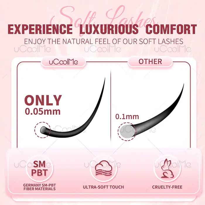 UCoolMe cils marron flore D Curl naturel vaporeux et léger segmenté cils grappe pour le maquillage à