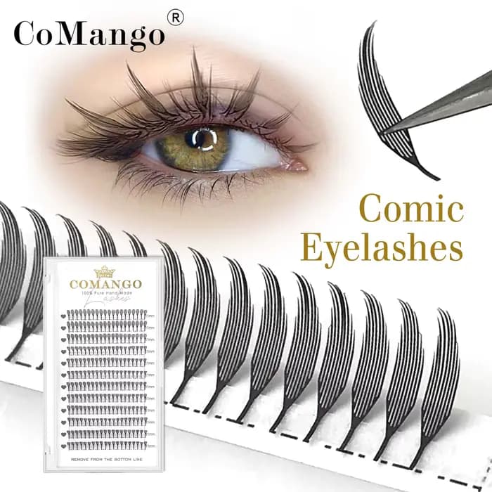 CoMango new spire lashes tower fans premade spikes eyelash extensions single/mix 8-15mm for anime ey