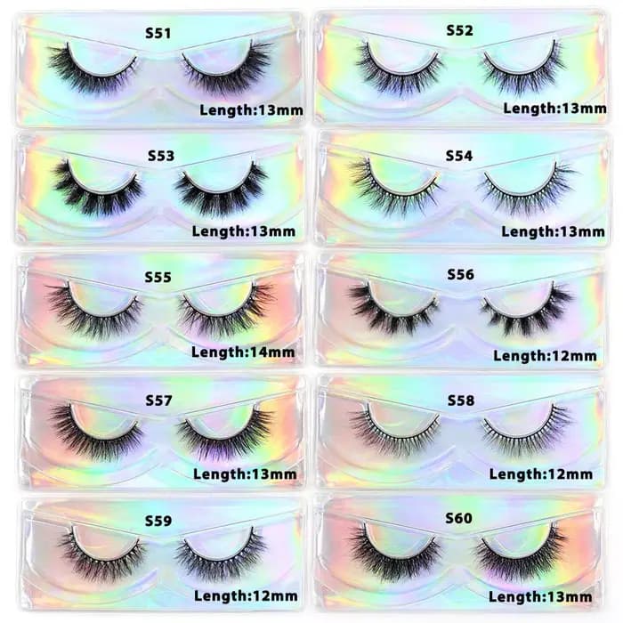 LEHUAMAO Maquiagem cils courts en vison naturel cils vaporeux moelleux Volume 12mm-15mm faux cils Ex
