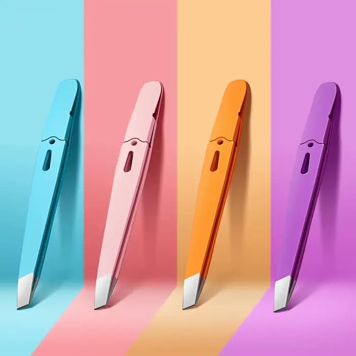 EyeblogugTweezer-Pince à épiler inclinée en acier inoxydable, extracteur de poils fins, pinces à sou