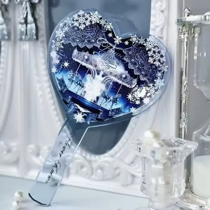 Miroir de maintien à la main série Flower Knows, outils de maquillage en Relief exquis