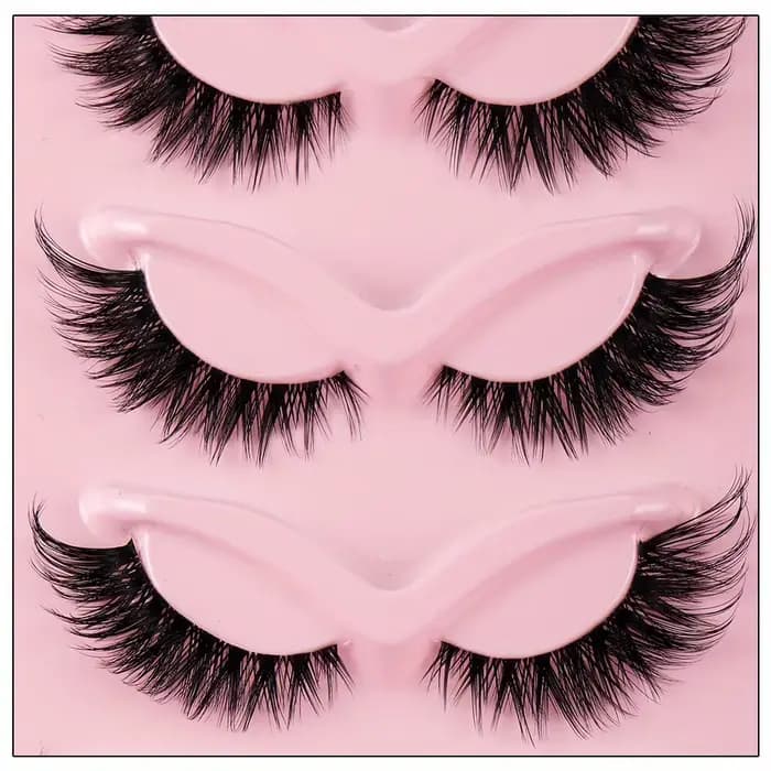 Faux cils longs et naturels en forme d'œil de chat, accessoire de maquillage, 3 boîtes (15 paires)