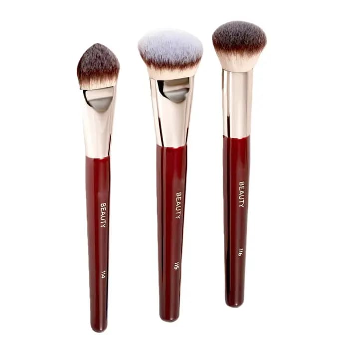 Ensemble de 3 pinceaux Core Complexion Trio : Pinceau visage 116 petit rond, Pinceau fond de teint 1