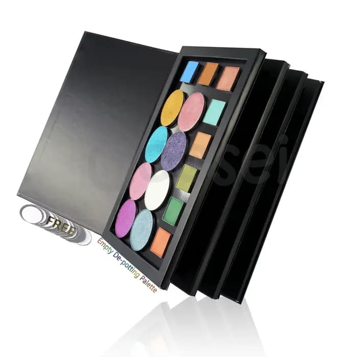 Grande palette de fard à paupières magnétique en forme de livre, 3 ou 4 couches, grande boîte de ran