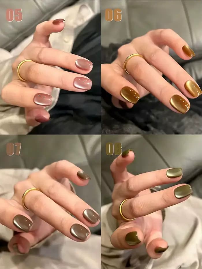 MIANEL 12ML Vernis à ongles gel effet œil de chat Hibiscus Violet, super blanchissant, perles de ver