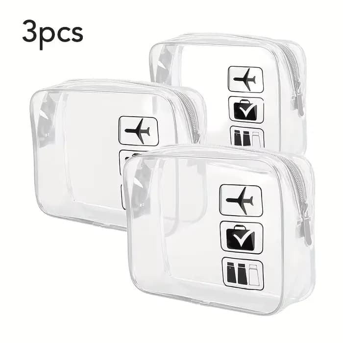 Pochette à cosmétiques 3 pièces, sacs de toilette transparents, sac de toilette compatible avec la c