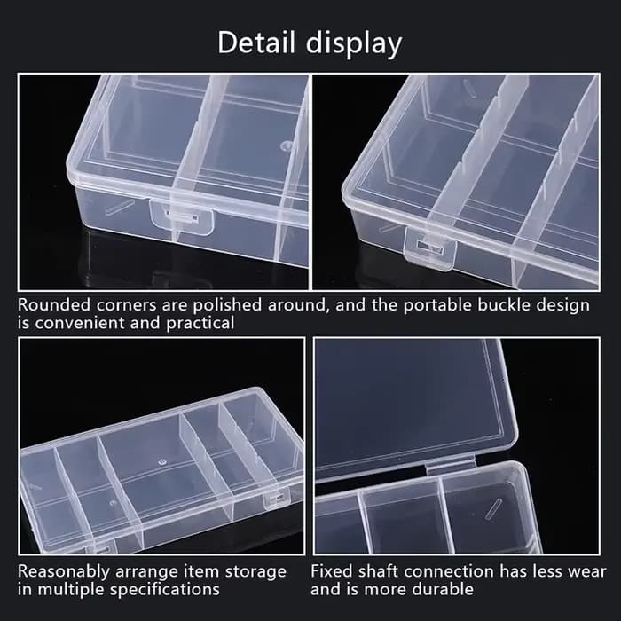 Organisateur d'outils d'extension de cils Vertical à 5 grilles, rectangulaire Transparent avec couve