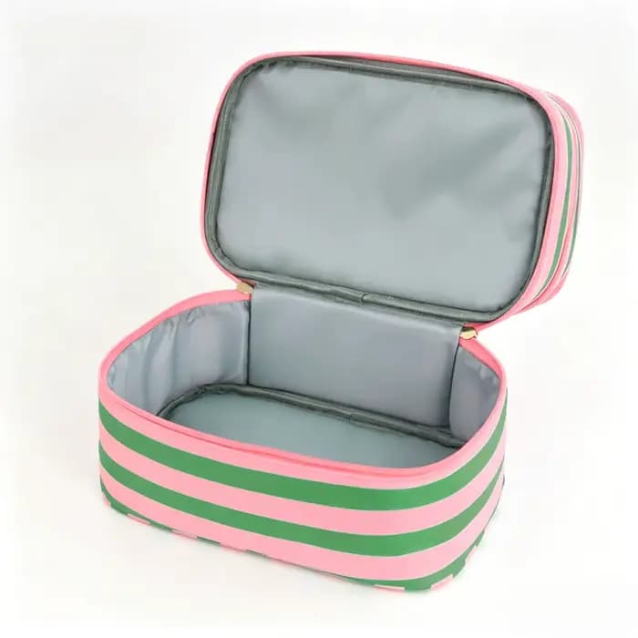 Grande trousse de maquillage à 3 couches avec poignée