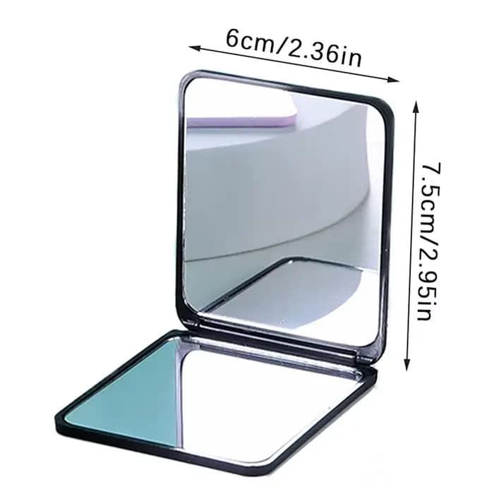 Mini miroir de maquillage carré pliable portable