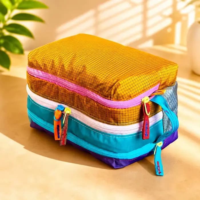 Trousse de Toilette Multi-Compartiments Couleur Dopamine
