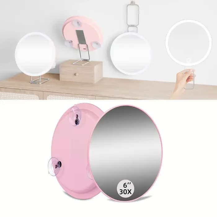 Miroir grossissant de maquillage rond 30X avec 3 ventouses