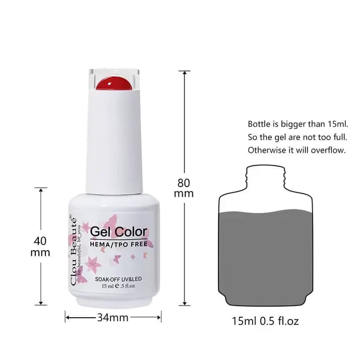 Clou Beaute 15ml rouge noir blanc vert néon Gel vernis à ongles couche de finition velours haut 400 couleurs Gel Semi