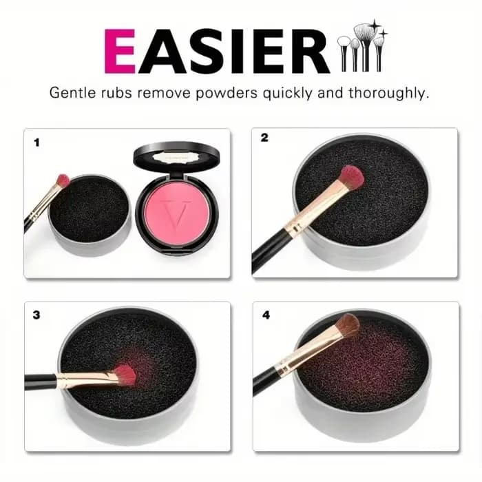 Éponge de nettoyage pour pinceaux de maquillage facile à nettoyer - outil de décoloration rapide