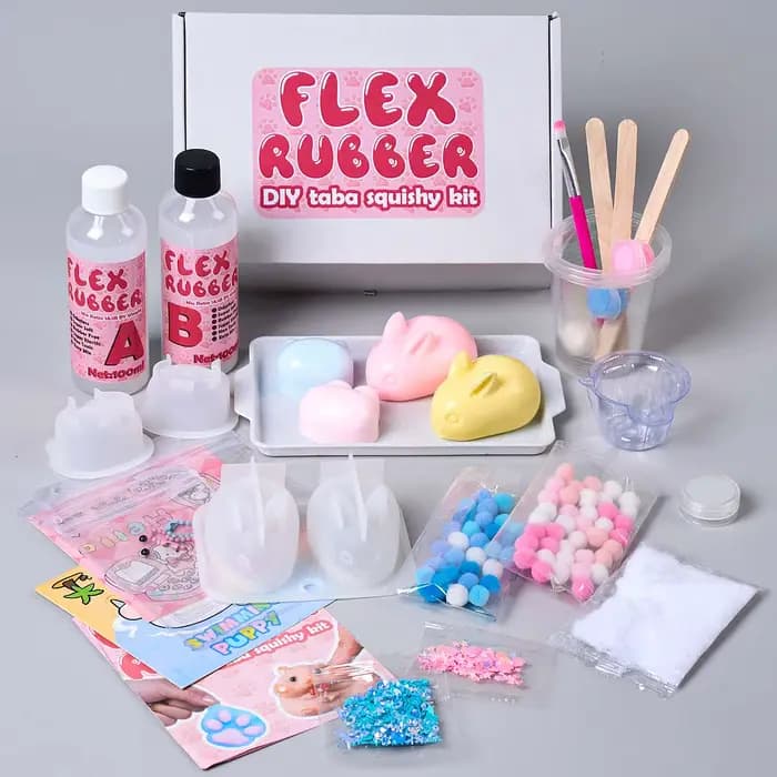 Kit de fabrication de squishies Taba DIY : Fournitures d'artisanat pour la création de figurines de chats et lapins en mousse, cadeaux de décompression