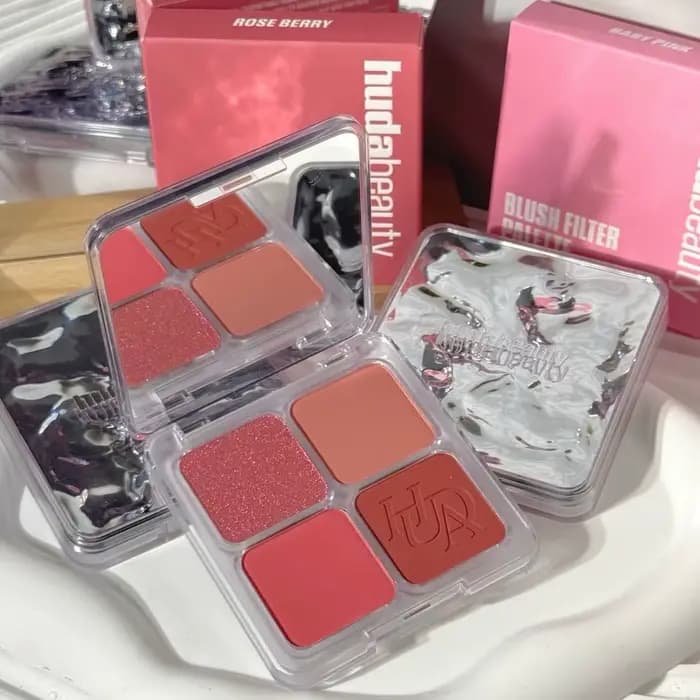 Palette de fards à joues Huda Easy 4 couleurs de luxe