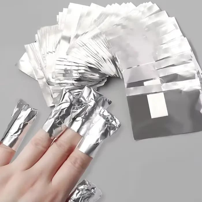100 pièces sac feuille d'aluminium Nail Art tremper le vernis à ongles enlèvement enveloppes serviette Gel dissolvant