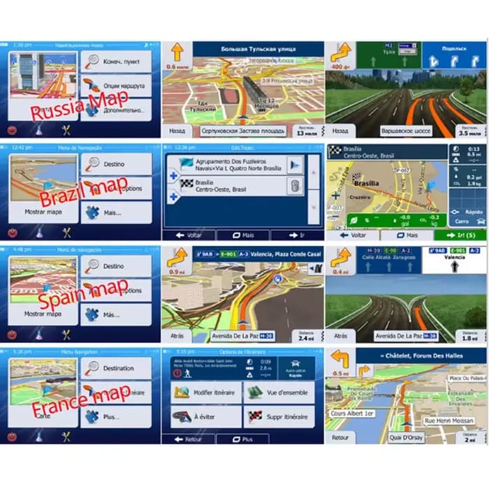 Accessoires GPS 16G cartes gps carte sd 2024 dernière carte pour WinCE voiture carte de navigation gps Europe/russie/états-unis/CA/AU/israël carte gps de voiture