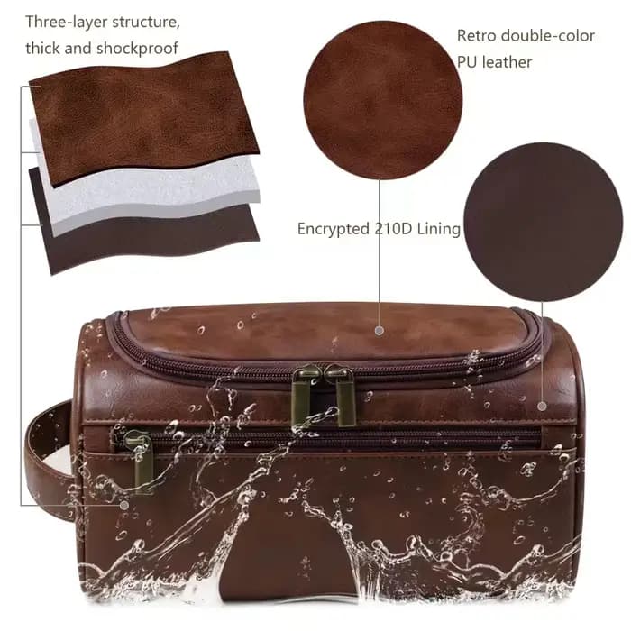 NOUVEAU Trousse de Toilette en Cuir pour Hommes et Femmes